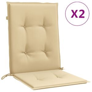 vidaXL Lowback Chair Cushion Set of 2 Melange Beige