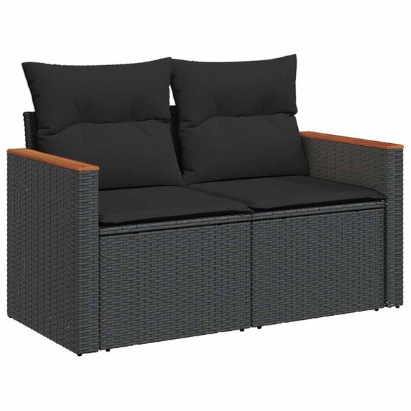 vidaXL Garden Sofa Set Black