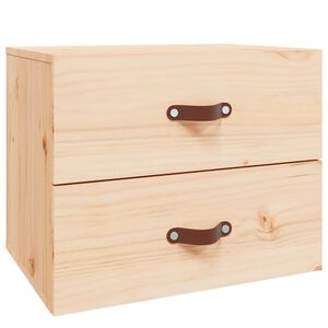 vidaXL Wall-mounted Bedside Cabinet Pine Solid pinewood Standard