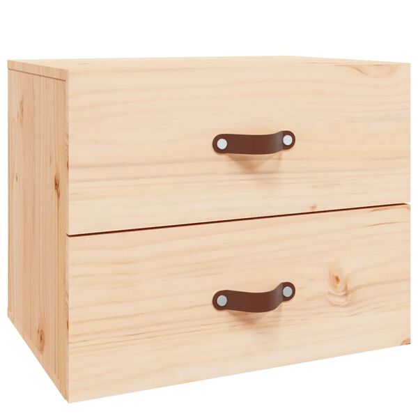 vidaXL Wall-mounted Bedside Cabinet Pine Solid pinewood Standard