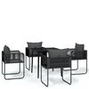vidaXL Garden Dining Set Black