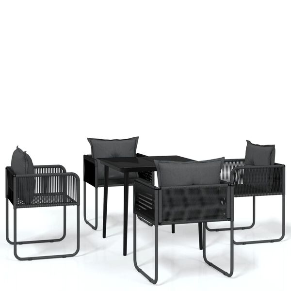 vidaXL Garden Dining Set Black