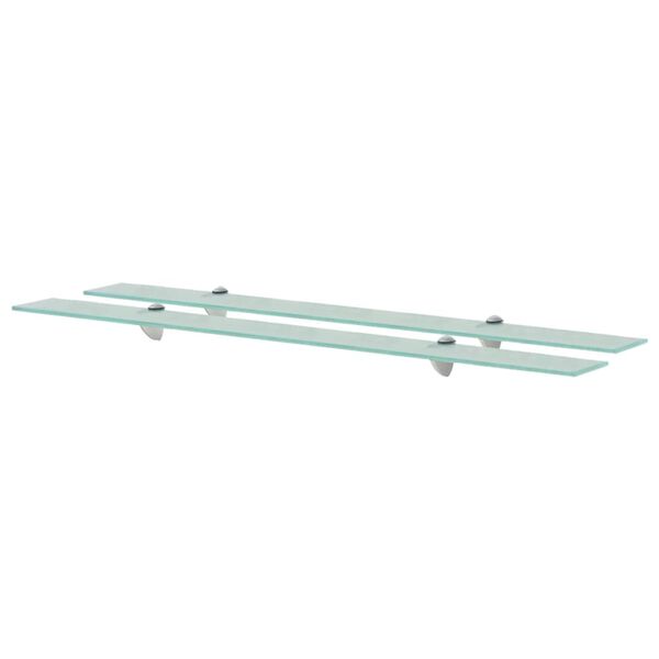 vidaXL Floating Shelf Set of 2 Clear Tempered safety glass 39.4x7.9in