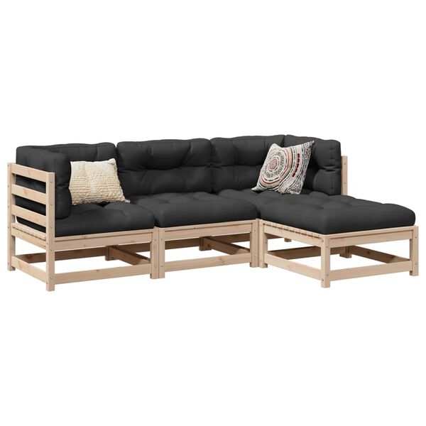 vidaXL Garden Sofa Set Pine Solid pine wood Large Modular