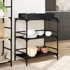 vidaXL Kitchen Trolley Black 32.1"x16.1"x36.4" Engineered Wood