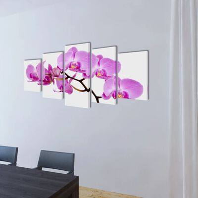 Canvas Wall Print Set Orchid 79" x 39"