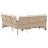 vidaXL Couch Sofa Beige PE rattan, powder-coated steel Large