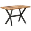 vidaXL Dining Table Honey Solid Acacia Wood, Rubberwood, Powder-Coated Steel