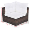 vidaXL Outdoor Furniture Set Brown, Cream White