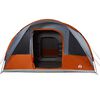 vidaXL Family Tent Tunnel 7-Person Grey and Orange Waterproof