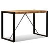 vidaXL Dining Table Brown and Black Solid rough mango wood 47.2 in