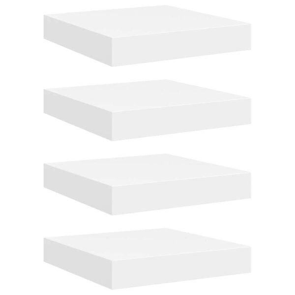 vidaXL Wall Shelf Set of 4 White Honeycomb MDF, Metal 9.3 x 9.1 x 1.5 in