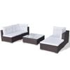 vidaXL Lounge Set Brown Powder-coated steel Medium Modular