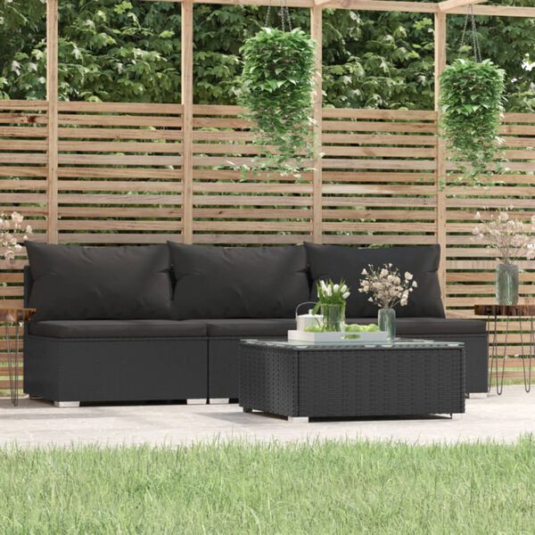 vidaXL Garden Lounge Set Black