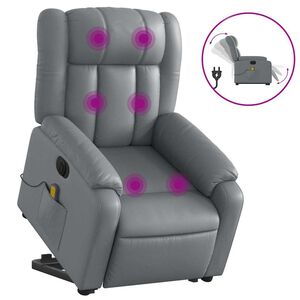 vidaXL Electric Stand Up Massage Recliner Chair Gray