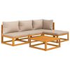 vidaXL Garden Lounge Set Taupe Solid acacia wood, 100% polyester Medium