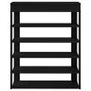 vidaXL Shoe Rack Black Engineered Wood Medium Shoe Rack Rectangular
