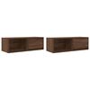 vidaXL TV Cabinet Set of 2 Brown oak Engineered wood TV Cabinet