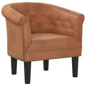 vidaXL Tub Chair Brown Faux leather, pine wood, plywood, plastic Durable