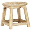 vidaXL Stool Brown with white patterns Solid mango wood 15.0x15.0x13.8 in