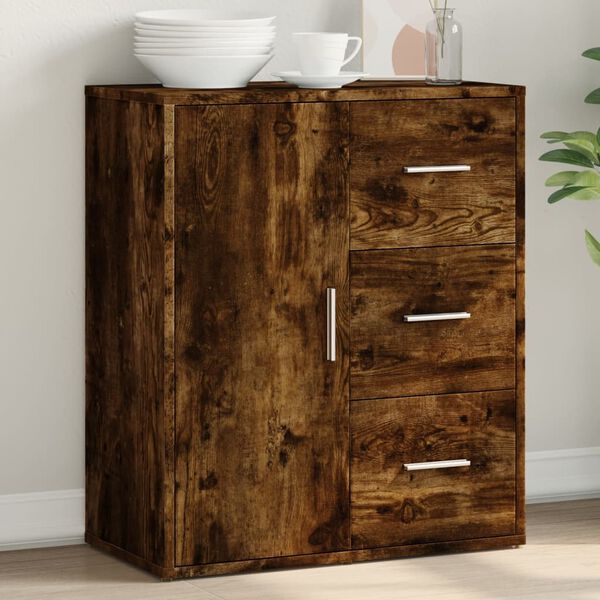 vidaXL Sideboard Smoked oak Engineered wood Medium Sideboard
