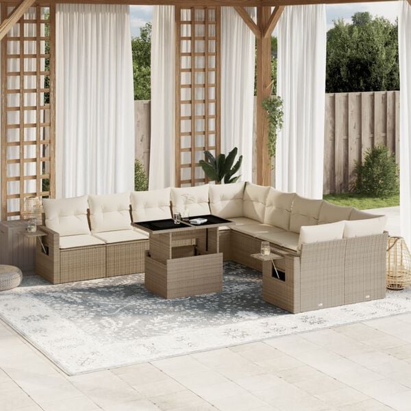 vidaXL Garden Sofa Set Beige