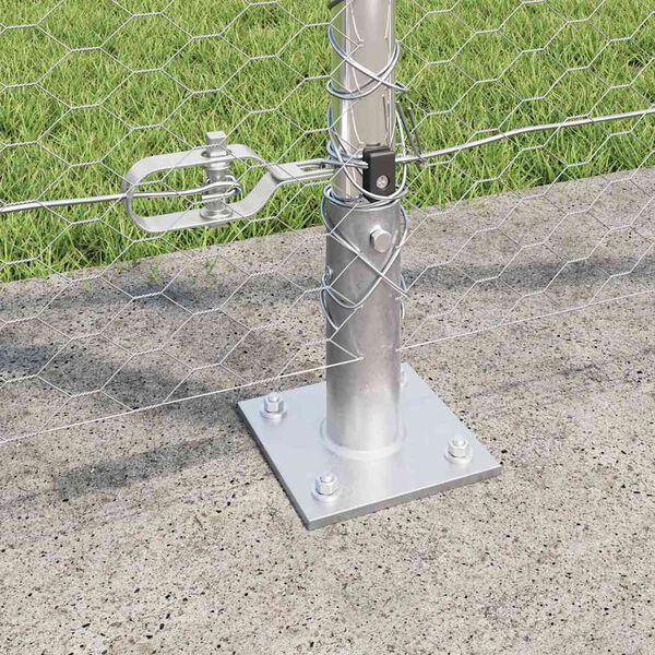 vidaXL Fence Post Silver 82.02 x 3.94 ft (0.98 in mesh) Steel