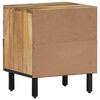 vidaXL Bedside Cabinet Set of 2 Natural Mango Wood