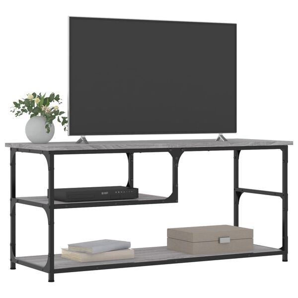 vidaXL TV Cabinet Grey Sonoma Engineered Wood, Steel 40.6 x 15.0 x 18.3 in