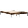 vidaXL Bed Frame Smoked oak Engineered wood and metal Small Double