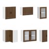 vidaXL Kitchen Cabinet Set Brown Oak Engineered wood and glass Medium