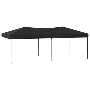 vidaXL Party Tent Black 210D oxford fabric with silver coating, Steel