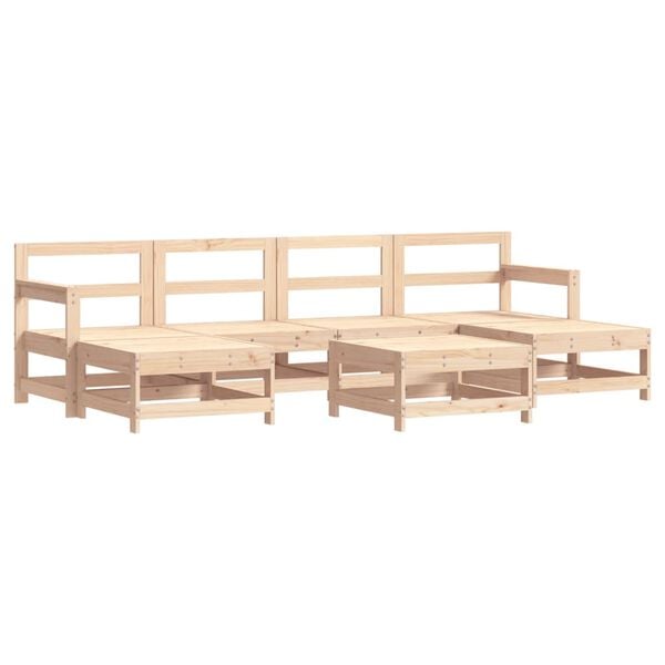 vidaXL Garden Lounge Set Beige Solid pine wood, Plywood, Oxford fabric