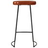 vidaXL Bar Stool Set of 2 Brown Powder-coated Iron, Faux Leather Medium