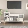 vidaXL TV Cabinet White Engineered wood, solid eucalyptus wood