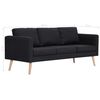 vidaXL Sofa Black Wooden frame and polyester fabric 3-Seater