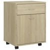 vidaXL Storage Cabinet Sonoma oak Engineered wood Medium Rollable