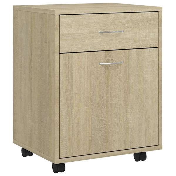 vidaXL Storage Cabinet Sonoma oak Engineered wood Medium Rollable