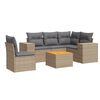 vidaXL Garden Sofa Set Beige Poly Rattan 6 pieces Modular