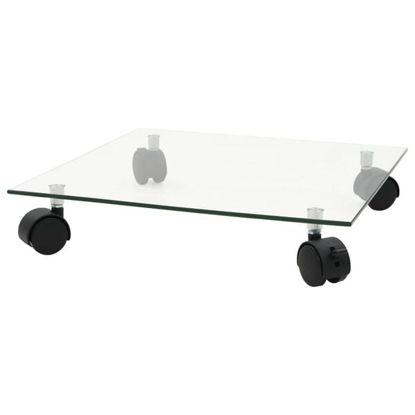 vidaXL Plant Roller Set of 2 Transparent Tempered Glass 13.8 x 13.8 in