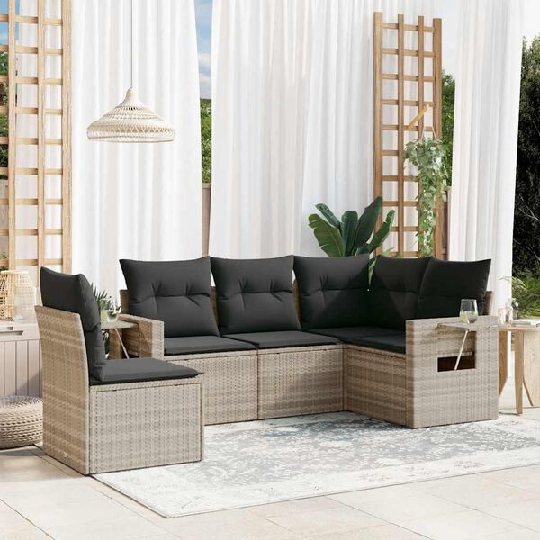 vidaXL Garden Sofa Set Light Grey, Dark Grey