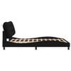 vidaXL Bed Frame Black Polyester, metal, solid pine wood, plywood Queen