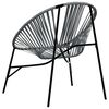 vidaXL Garden Chair Set Black and Light Gray PE Rattan, Powder-Coated Steel