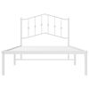 vidaXL Bed Frame White Steel Single Bed Frame Rectangular Modern