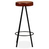 vidaXL Bar Set 7 Pieces Solid Acacia Wood, Genuine Leather & Canvas