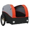 vidaXL Bike Trailer Black and Orange 66.1 lb Iron