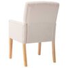 vidaXL Dining Chair Set of 6 Beige Polyester fabric, Rubberwood Medium