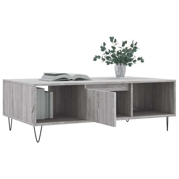 vidaXL Coffee Table Gray Sonoma Engineered wood, Iron Medium