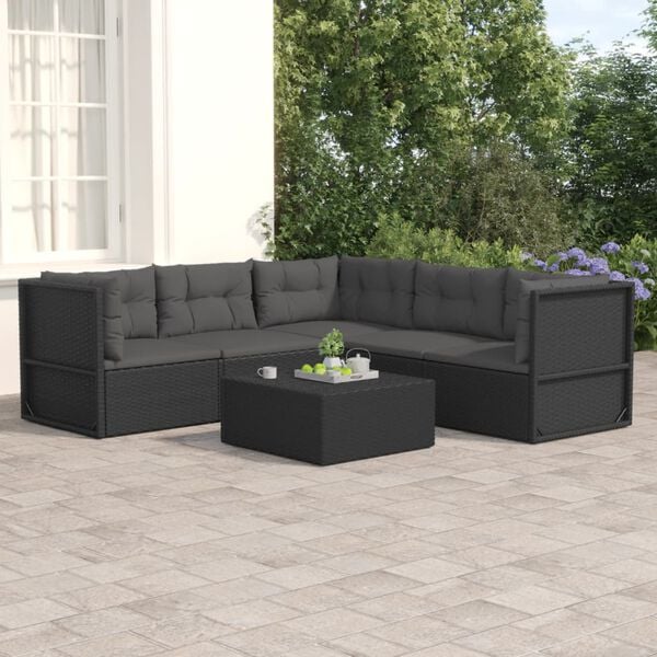 vidaXL Garden Lounge Set Black