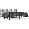 vidaXL Metal Bed Frame without Mattress with Footboard Black 70.9"x78.7"